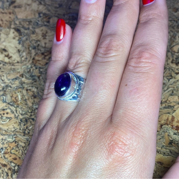 [BRAND NEW] Handmade .925 Sterling Silver Women’s Amethyst Ring Size 8 - Picture 5 of 11